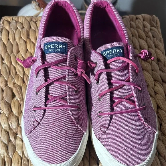 Sperry Women's Pink Canvas Sneakers - Picture 2 of 8
